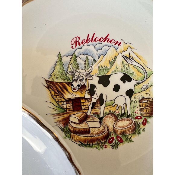 Moulin des Loups Cheese Plates, 5, Illustrated, 1950s, French Country Home Decor - Picture 7 of 8